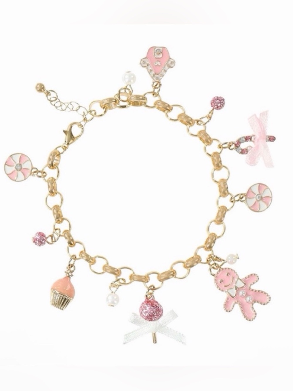 Snow Cool Bracelet Fa La La Fun Novelty Gingerbread Charm Bracelet
